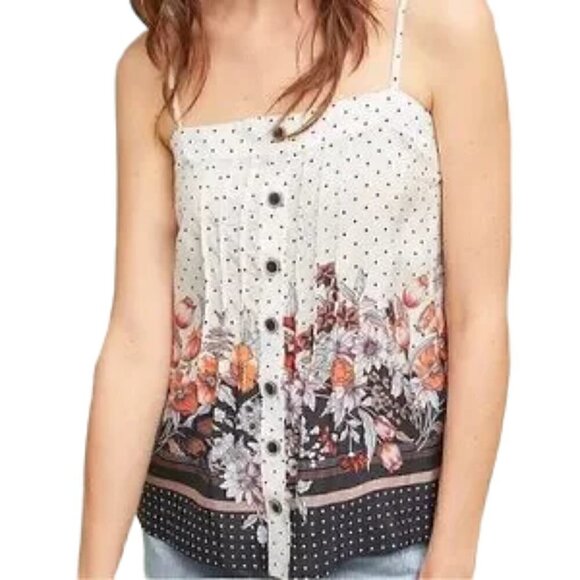 Anthropologie Maeve Capitola Silk Cami Floral Print Tank Top Size 6 - Picture 13 of 14